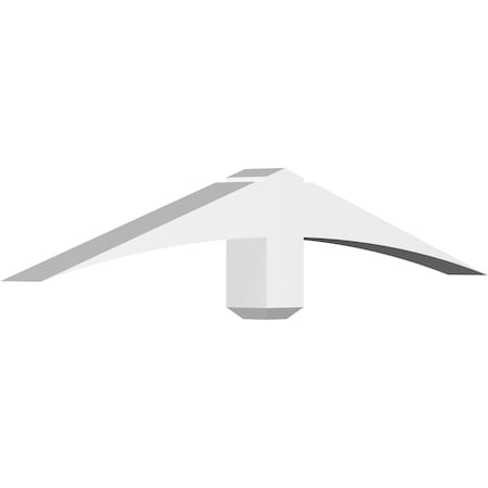 Ekena Millwork Bellingham Architectural Grade PVC Gable Bracket, 48"W x 8"H x 4"D x 4"F, 4/12 Pitch GBP048X08X0404BEL00